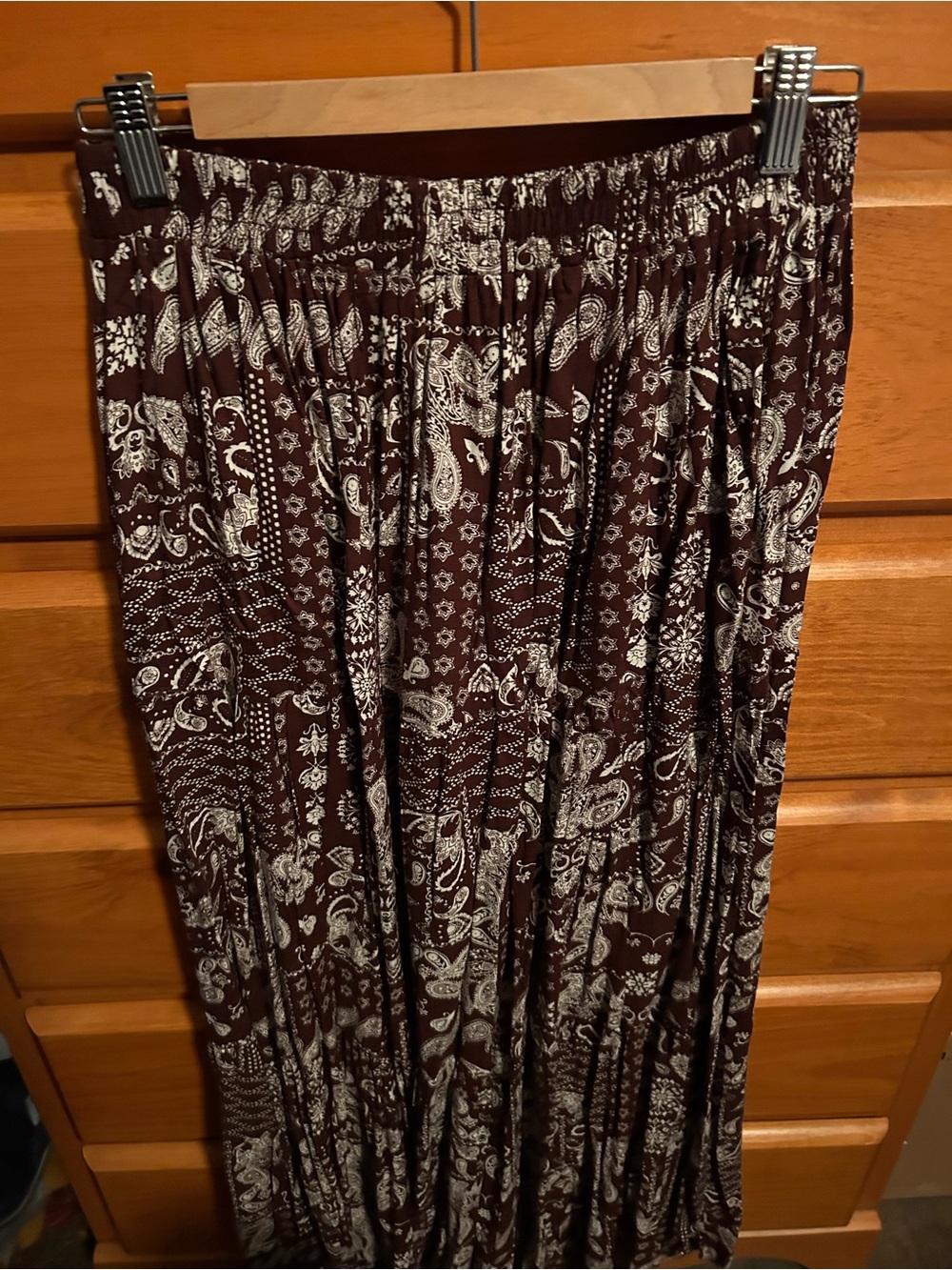 Women’s Cold Cactus Burgundy Paisley Maxi Skirt